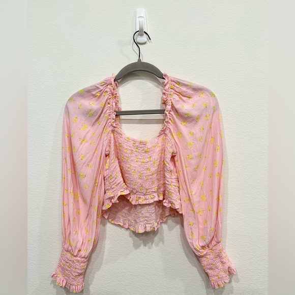 SOLD - Faithfull the Brand Light Pink Floral Blouse - Picture 6 of 6